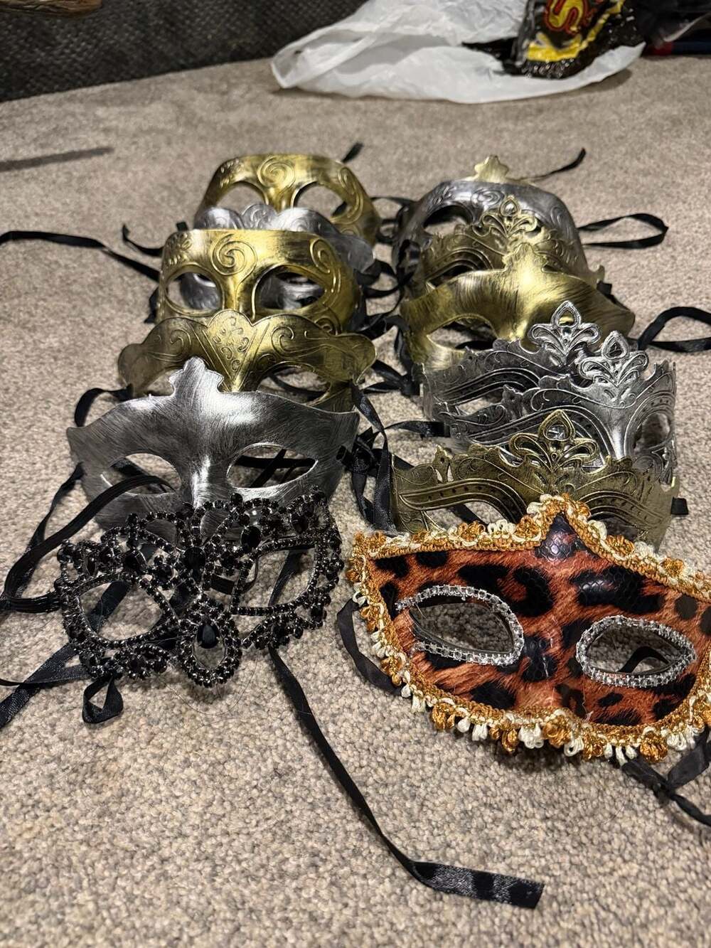 Masquerade Ball Venetian Eye Masks Assorted 11 Pcs